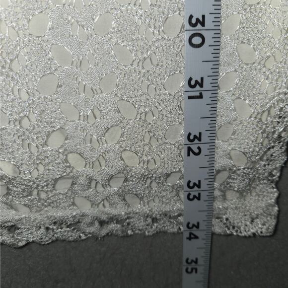 Gilli Dress Womens Small White Mini Dress Lace Overlay Stretch Flowy Cottagecore - Picture 7 of 13